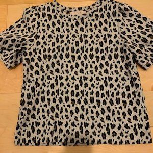 Women's Loft Short Sleeved Leopard Sweater Size S